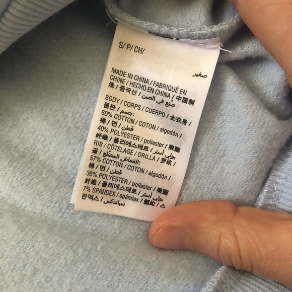 🌿50% off! Ideology Light Blue Be Loving Long Sleeved Crewneck Top Size Small - Picture 5 of 6